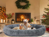 Xxxl Human-Sized Dog Bed Washable Orthopedic Pet Bed Bean Bag With Soft Blanket V767-P-XD1267