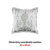 Bianca Olivia Grey Square Filled Cushion V442-BCA-CUSHION-OLIVIA-GREY-SQ