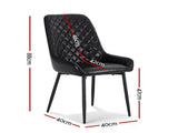 Artiss 4x Dining Chairs Retro PU Leather Kitchen Lounge Cafe Accent Chair Black DINC-B-B02-BKX4