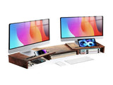 CARLA HOME Dual Monitor Stand Riser, Adjustable Length and Angle, Brown V178-36577
