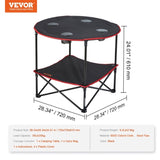 VEVOR Folding Camping Table, Outdoor Portable Side Tables, Lightweight Fold Up Table, 600D Oxford V952-HWZDBZN55LBS4D4TOV0