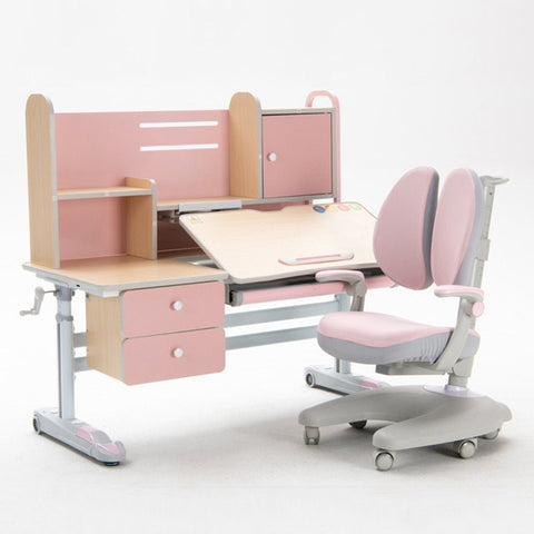 Height Adjustable Children Kids Ergonomic Study Desk Chair Set 120cm Pink AU V255-XSM020-508-PINK