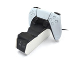 Durable Charging Stand Controller Fast Dual Charger for PlayStation 5 Gamepad Black White V1263-JX-1071
