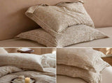 Floral Linen Style Pillowcase Set - 2 Piece Pillow Covers 48 x 74 cm - Wide Border Design V888-ELOSUNG54963-3