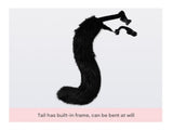Black and white Halloween Furry Fox Costume Set - Plush Mask, Ears Headband, Tail, and Paws for V888-ELOSUNG34295