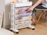 Movable Bookshelf Large Capacity Rotatable Removable Plastic Practical Rolling Organization Shelf 5 V1294-YM0703-3117230064011