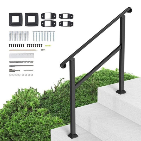 VEVOR Handrails for Outdoor Steps, 2-3 Step Stair Hand Rail & Indoor Railing Kit, Railings for V952-KDJSLZFSHSZW9HILGV0