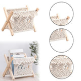 Magazine Rack, Cotton Rope Woven Desktop Organizer for Books, Pre Assembled Storage Basket Rack, V1366-AZ2-W-20804