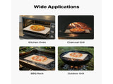 Pizza Stone, 508 x 355 mm Rectangular Cordierite Pizza Stone, Extra Large Baking-Stone with Aluminum V952-PSSJQSJX22140KPYQ001V0