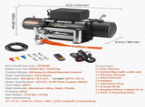 Electric Winch, 5400 kg Load Capacity, 12V DC Truck Winch with 9.1 mm x 24 m Steel Rope, Wireless & V952-GSSDDJP120003DUL4001V9