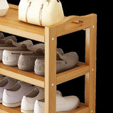 6 Layers Natural Wood Bamboo Shelf Entryway Storage Shoe Rack Home Furniture V63-840561