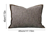 Striped Pillow Waist Pillow Brown Polyester Decorative Cushion Soft Supportive Throw Pillow for Sofa V1370-AZ4-09145