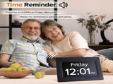 White Crystal Clear 7-Inch Digital Day Clock with Auto Dimming & Voice Assist - Perfect for Seniors V888-ELOSUNG18094
