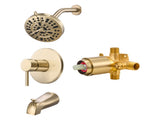 Tub and Shower Faucet Set, Complete with 127 mm Rainfall Shower Head and Bathtub Spout, 8-Setting V952-YGHLLTZHHWHWLKQ5W001V0