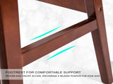 4X Wooden Bar Stool Dining Chair Leather SOPHIA 65cm WHITE BROWN V274-FT-WBSPU-75WH4-BNP