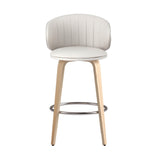4x Artiss Bar Stools Dining Chairs Contoured Leather Wood Stool BA-TW-8186-BGX4