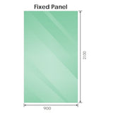 90x210cm Single Shower Glass Screen with Gold F-brackets & Round Pole V63-923971
