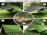 Grey 300 x 300cm Waterproof Camping Tarp Shelter Set - Silver Coated Sun Protection, Storage Bag, 6 V888-ELOSUNG55463-4