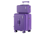 Wanderlite 2pcs Trunk Luggage Suitcase Travel Carry On TSA Lock 12" 20" Purple LUG-ABS-TRUK-12-20-PR