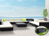 Gardeon 12PC Sofa Set with Storage Cover Outdoor Furniture Wicker FF-SOFA-BK-12PC-ABCDE