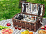 Alfresco 4 Person Picnic Basket Set Wooden Blanket Cooler Bag Outdoor Insulated PICNIC-4PPL-CHEESE-COPP