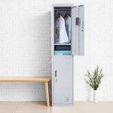 2-Door Vertical Locker for Office Gym Shed School Home Storage V63-832411