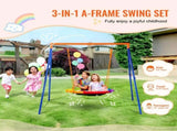 Swing Sets for Backyard 40in Saucer Swing Seat A-Frame Metal Stand 440lbs V952-AXQQTZZW1RW0EWUW4V0