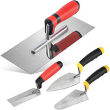 4 PCS Masonry Hand Tool Set, 6" Grouting Trowel, A 6", 11" X 4" Flat Trowel with A Soft , and A V1366-AZ2-W-14411