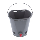 8L Feeder Bucket Farm Livestock FoodGrade Plastic Feeding Barrel with 5 Nipples Gray V1294-YM0901-3111210205512