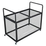 VEVOR Rolling Sports Ball Storage Cart, Lockable Basketball Cage with Double Lids, Sport Equipment V952-QL452425YCTJG7AS3V0