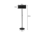 EMITTO Modern LED Floor Lamp Stand Reading Black LI0361-BKBK_NZ