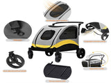 Large Dog Stroller Foldable Pet Pushchair with Doors V767-P-XL121-M-G1