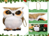 4pcsFurry hanging owl decoration with feathers, small artificial owl, mini cute owl, V1370-AZ4-04442