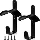 2pcs Horse Bridle Rack Wall Mount Black Metal Bridle Holder with Hook and Screws Bracket for Horse V1192-AZ-W-2876