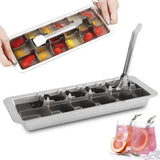 Durable Stainless Steel Ice Making Box, Versatile DIY Tray for Perfectly Shaped Ice Cubes, Easy to V1370-AZ4-13755