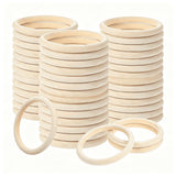 45 Pcs 4 Inch Wooden Rings for Crafts,Natural Unfinished Solid Wooden Rings for Macrame,Diy V1369-AZ3-W-17873