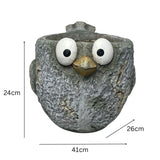 Curious Bird Planter W Hole & Plug 41x24cm V637-49456BRD