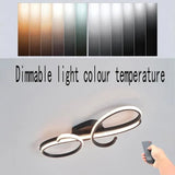 BAMDECOR AD2576 Modern Minimalist Curved Line Iron Aluminum Silicone LED Semi-Flush Mount Ceiling V255-BAM-AD2576-BLK-80