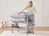 Baby Changing Table, Foldable Diaper Change Station with 2 Fabric Drawers, Side Basket & Hanging V952-ZDNBTQHSHXWD5L2KV001V0