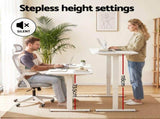 Artiss Standing Desk Office Chair Sit Stand Ergonomic Combo 140cm White SDOC-ET156E-MESH-WHGY