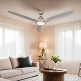 Devanti 64 Inch Ceiling Fan DC Motor w/Light w/Remote - Silver CF-B-64-334-SI