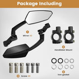 Handlebar Bike Mirror,HD Convex Glass Rear View Mirror with Shatterproof Film,360&deg Adjustable V1366-AZ2-W-24541