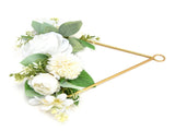 Floral Hoop Metal Ring Wreath Artificial Wall Hanging Wreath for Wedding Home Coffee ShopTriangular V1294-YM0901-3115210112712