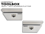 600mm Pair of Under Tray Undertray Tool Box Aluminium Alloy Underbody Toolbox V379-UTAFLAT600