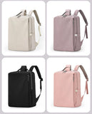 Beige Slim Minimalist Laptop Backpack - Shockproof & Anti-Theft Design, Travel-Friendly with Luggage V888-ELOSUNG27860