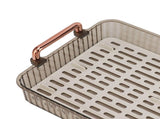 Tea Tray Rectangular Double Layer Drainage Rack Tea Serving Tray for Parties Coffee Table Kitchen V1294-YM0901-3118230273113