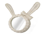 Decorative Mirror White Rabbit Shaped Retro HD Rattan Mirror for Bathroom Bedroom V1294-YM0703-3115230038711