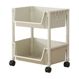 Rolling Storage Trolley, 2-Tier Mobile Shelving Unit for Bathroom, Kitchen, and Laundry Room, V1370-AZ4-09165