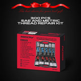 SEDY 320Pcs Helicoil Thread Repair Kit SAE Metric HSS Drill Bits Thread Restorer V465-86122