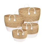 4 Piece Cotton Rope Stripe Carry Handles Storage Baskets Set V915-MB0050